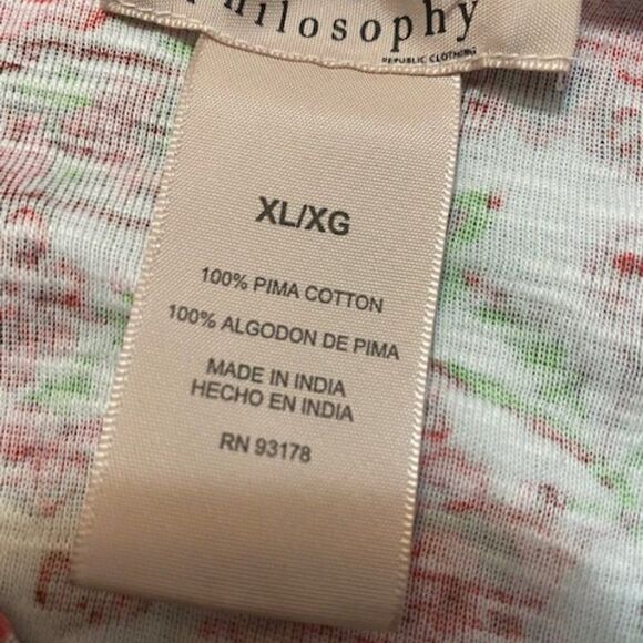 Philosophy Paisley V-Neck top, size XL - Picture 3 of 3